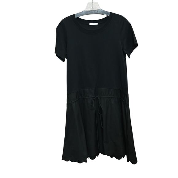 See by Chloe Black T Shirt Mini Dress Size Small Short Sleeve Round Neck Pockets - Picture 2 of 6